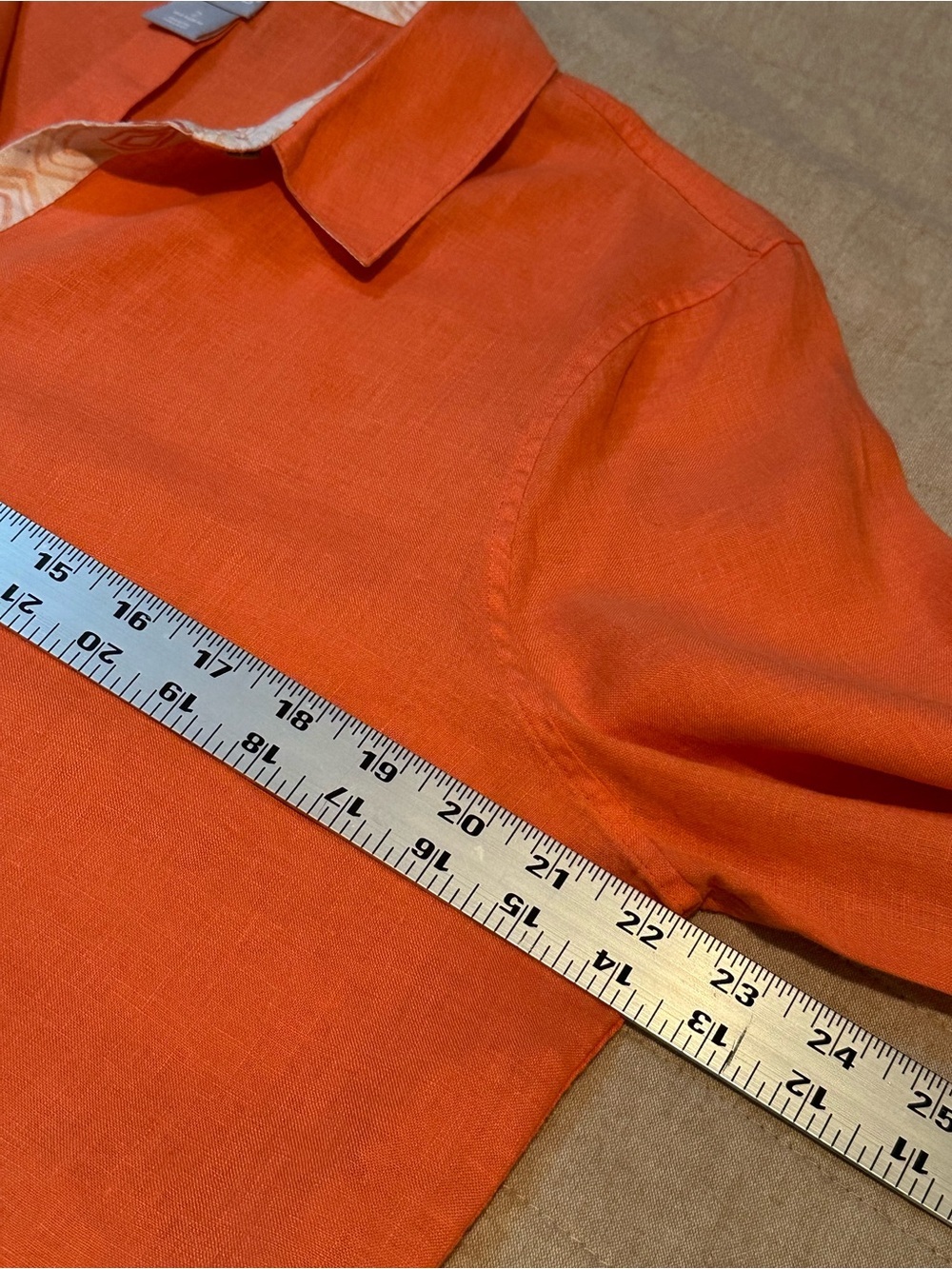 Chico's Burnt Orange 100% Linen Blouse - Picture 9 of 10